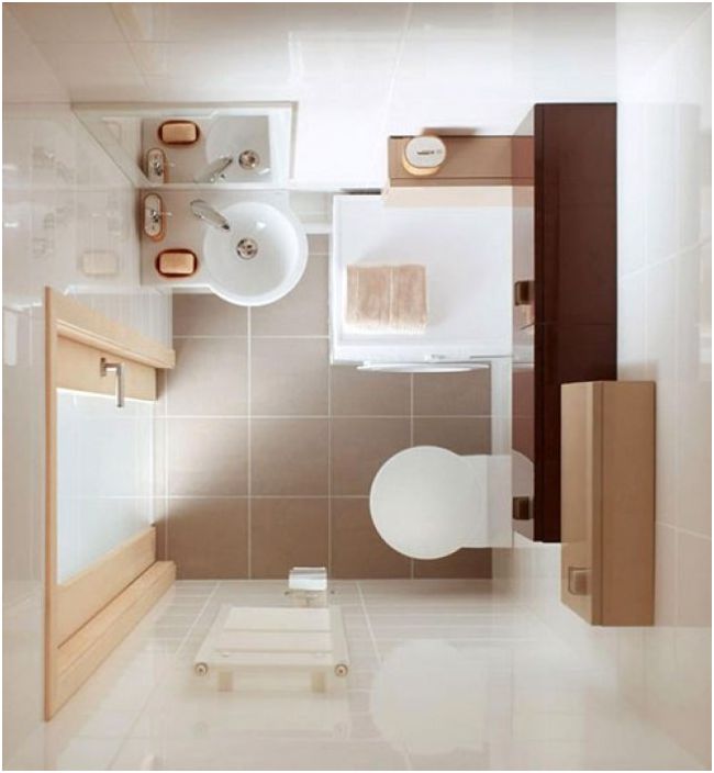 Een badkamerdeur met een glazen inzetstuk zorgt voor licht en vergroot de ruimte visueel.