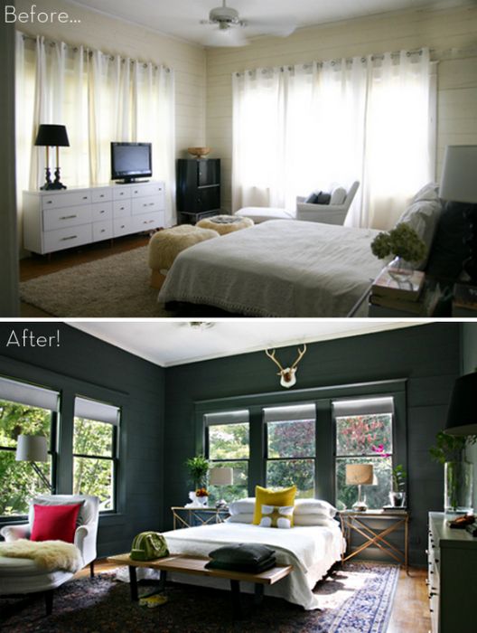 Een lichte ruimte transformeren in een rijke en donkere slaapkamer.
