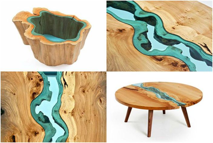 Creatieve houten en glazen meubelen van ontwerper Greg Klassen.