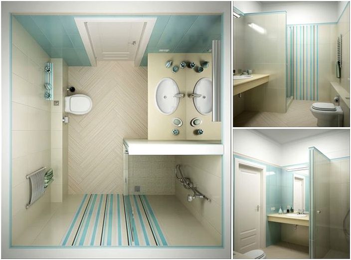 Kleine gecombineerde badkamer met doucheruimte