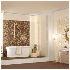 Interieurdecoratie van de badkamer in goud -10