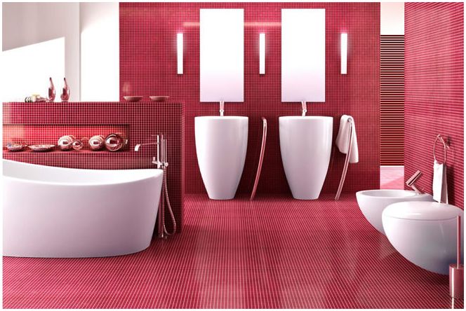 foto van roze badkamer