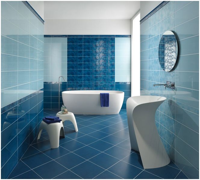 badkuip, in blauw