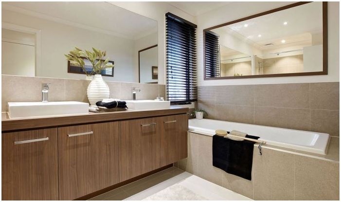 Stijl van minimalisme in de badkamer