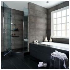 Stijl van minimalisme in de badkamer: kenmerken, foto-6