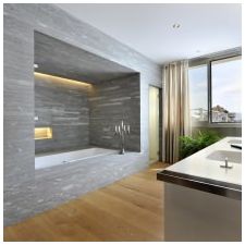Stijl van minimalisme in de badkamer: kenmerken, foto-8