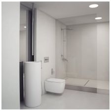 Stijl van minimalisme in de badkamer: kenmerken, foto-10