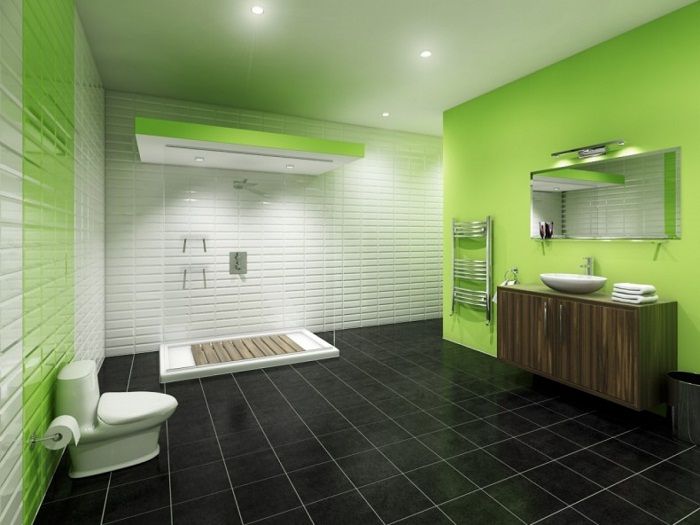 Het originele badkamerinterieur is een goed voorbeeld van design.