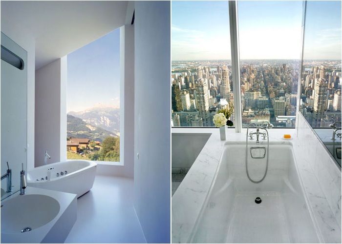 Badkamers met panoramisch uitzicht